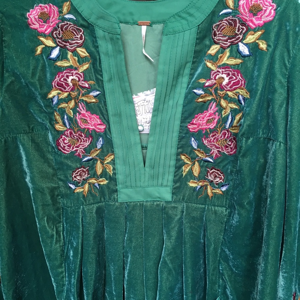 Free People Mia Velvet Embroidered Mini Dress - Picture 5 of 5